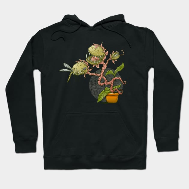 Carnivorous plant eating mosquito Hoodie by romulofq